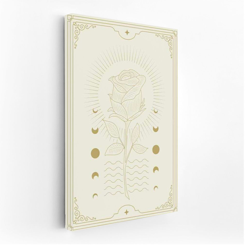 Moon Rose: Moon Phases and Flower for Mystical Interior