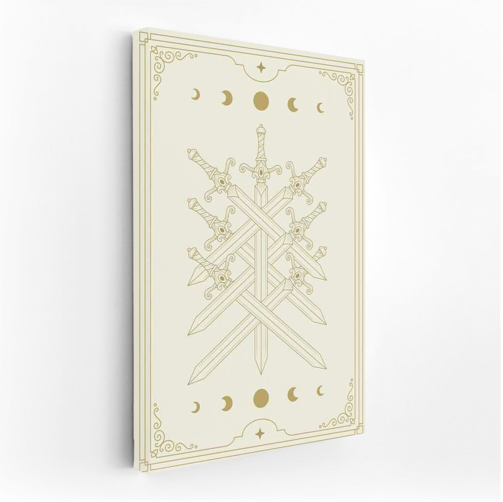 Moon Swords: Mystical Poster with Symbols for Interior