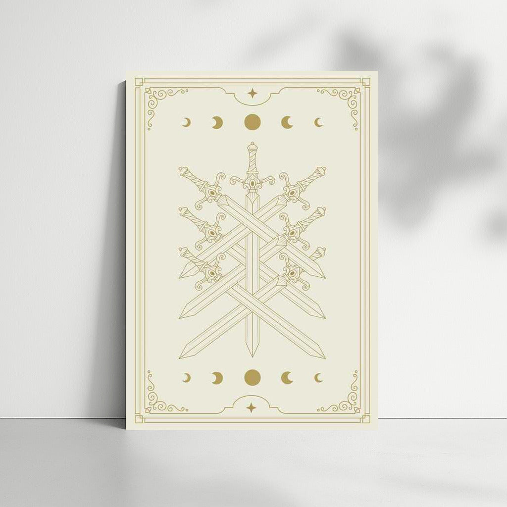 Moon Swords: Mystical Poster with Symbols for Interior