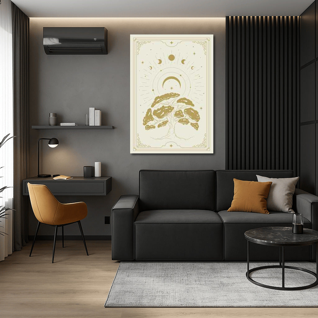Golden Tree of the Universe: Moonlight and Starry Charm for Interior