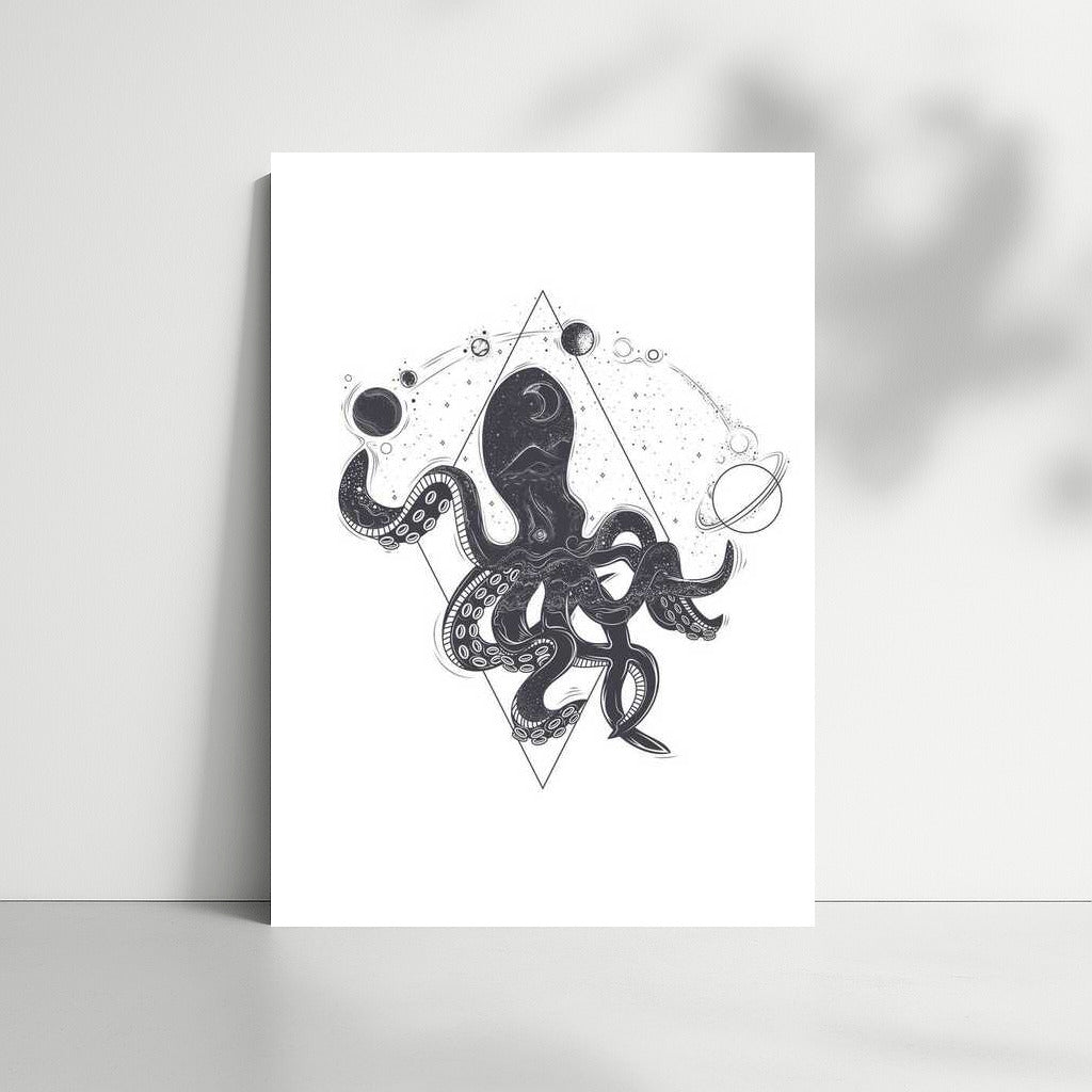 Space Octopus in Zero Gravity: Fantastic Wall Art