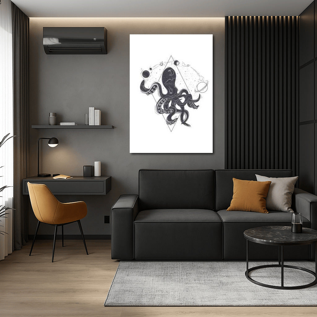 Space Octopus in Zero Gravity: Fantastic Wall Art