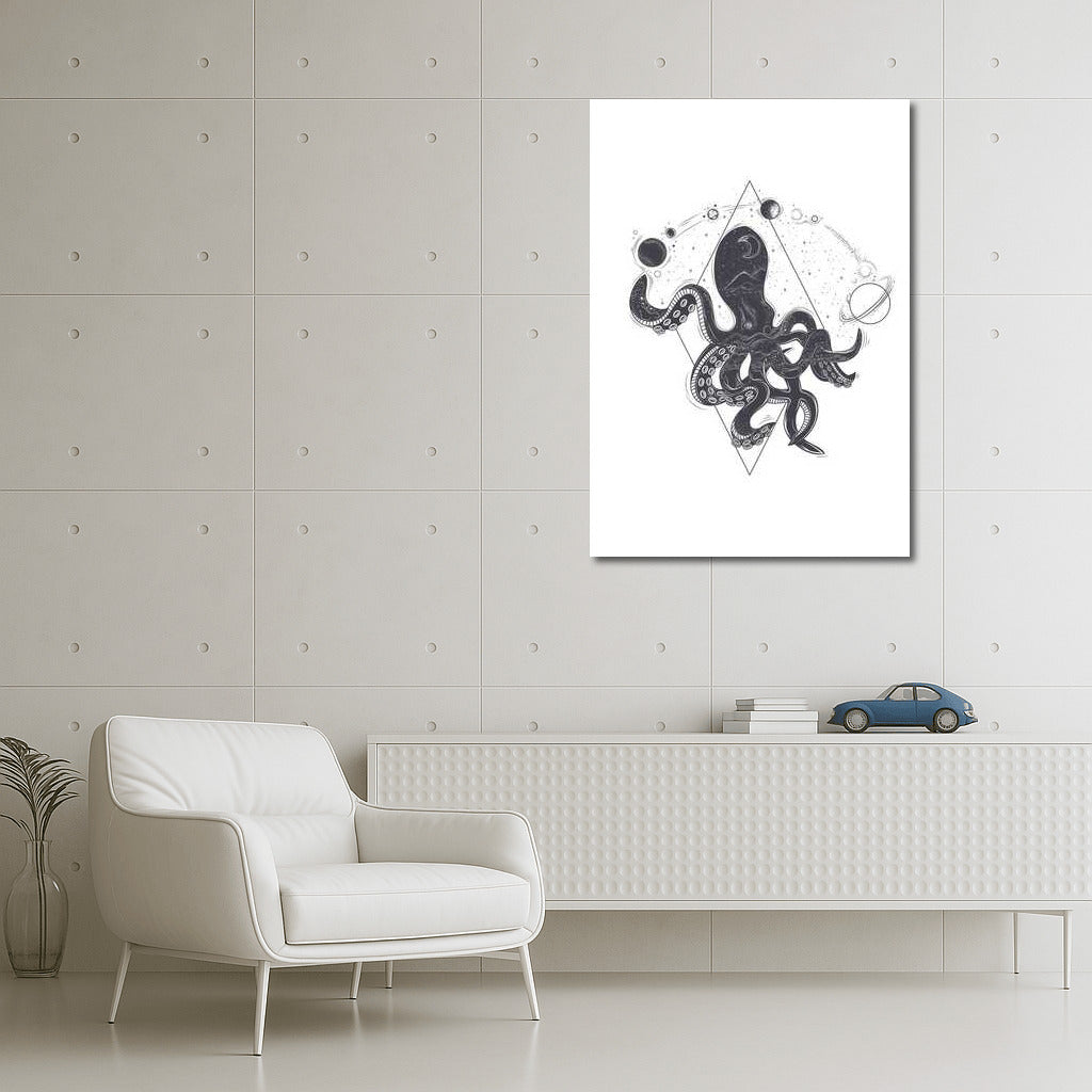 Space Octopus in Zero Gravity: Fantastic Wall Art
