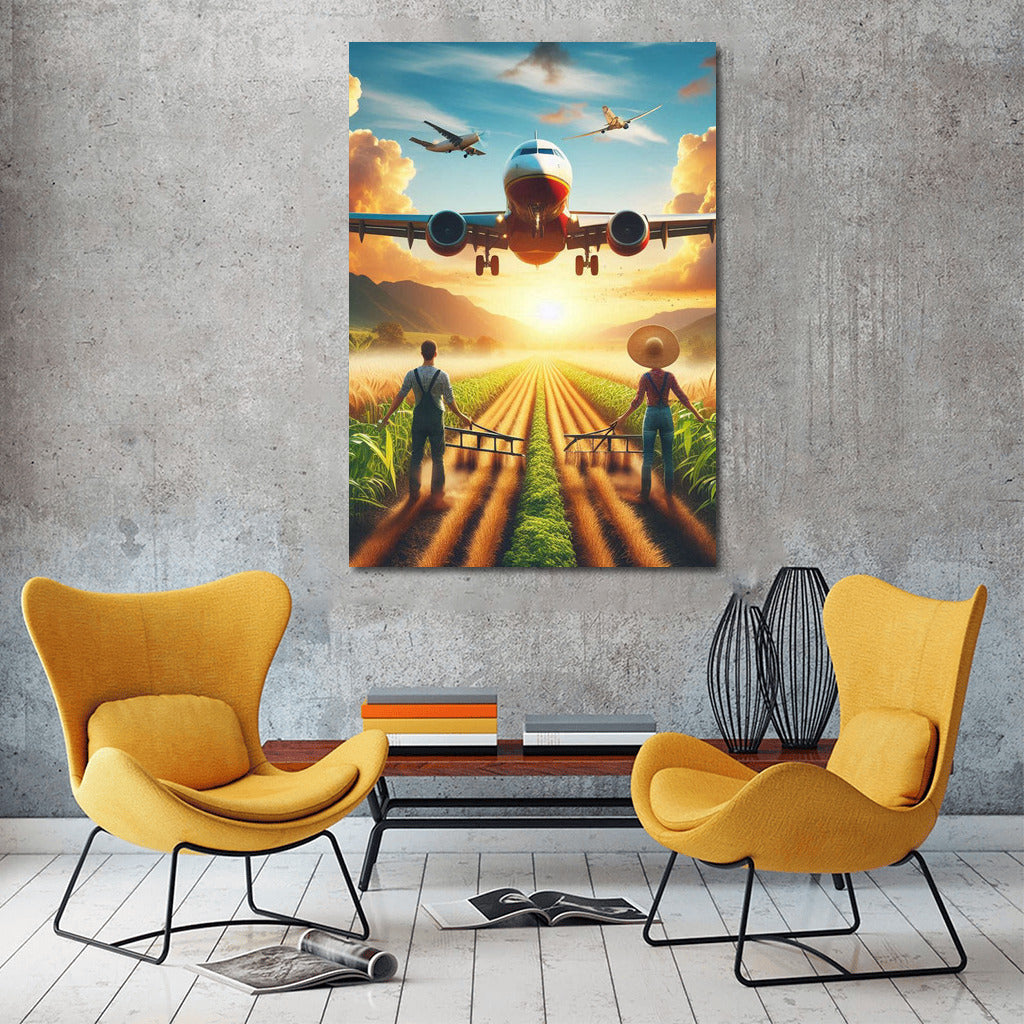 Wings Over the Harvest: Agricultural Plane in Flight