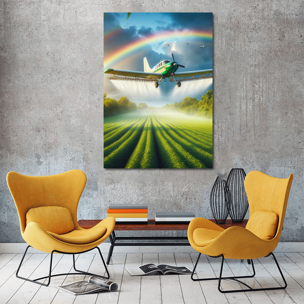 Rainbow Flight of Agroflight over the Golden Field