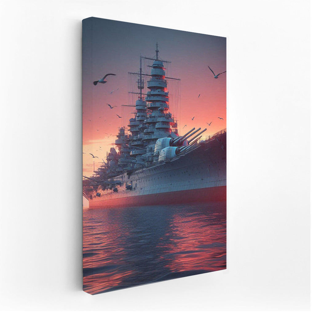 Sunset Battleships: Epic Drama on Canvas