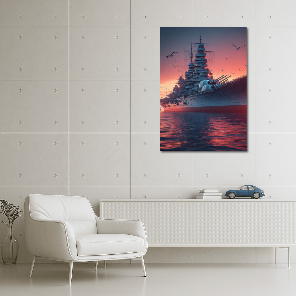 Sunset Battleships: Epic Drama on Canvas