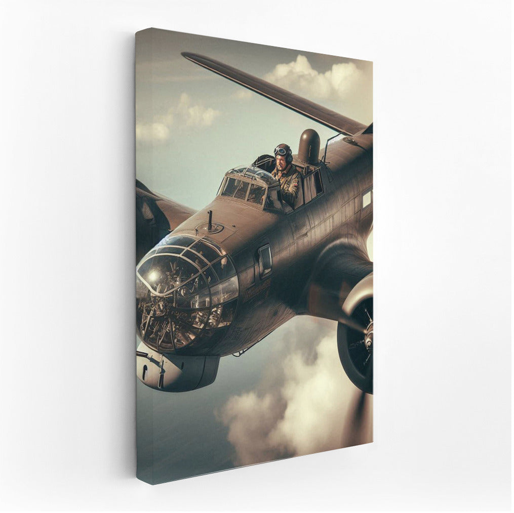 Retro Bomber in the Clouds: An Aerial Elegy for Aviation Lovers