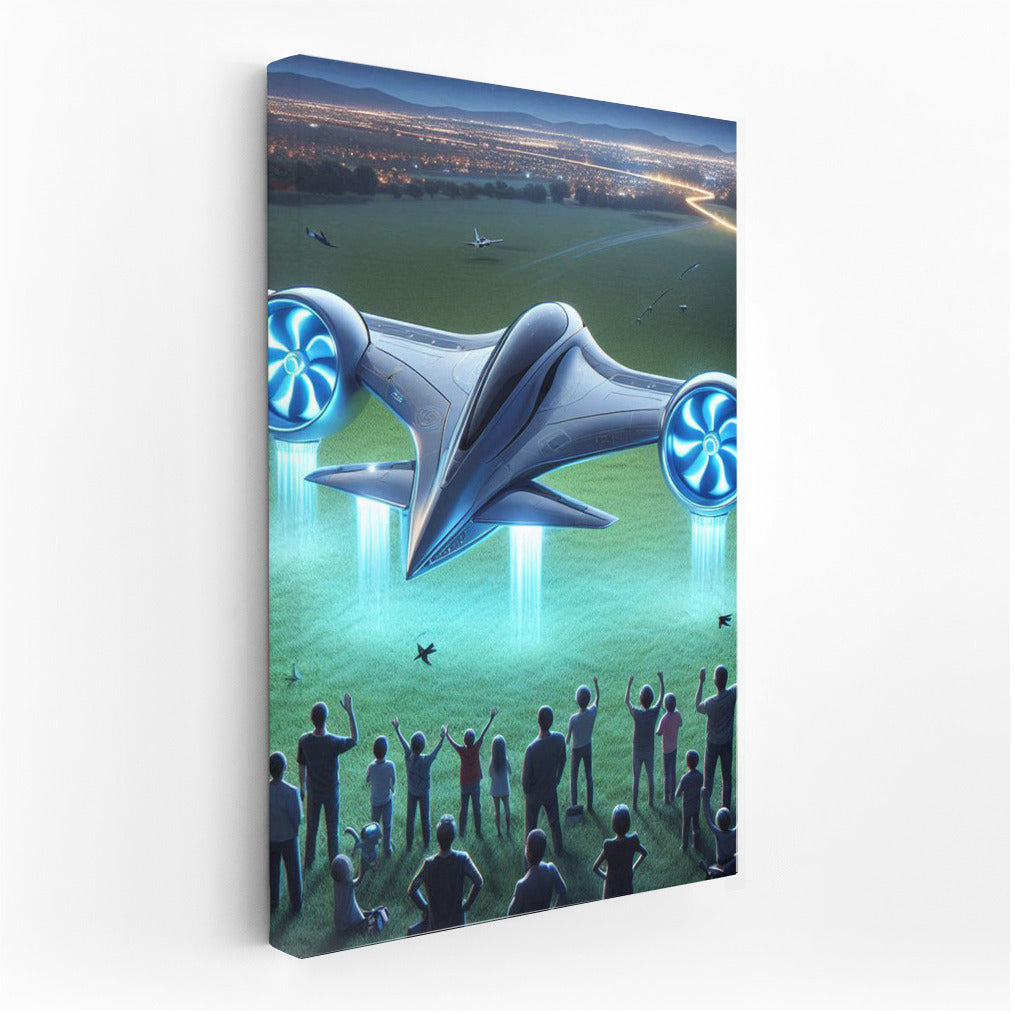 Futuristic Experimental Airplane on the Runway
