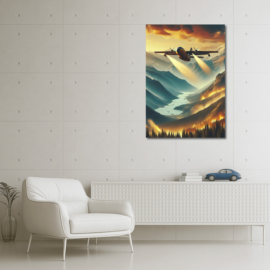 Fiery Wings Over Mountainous Landscapes: Heroism in the Sky
