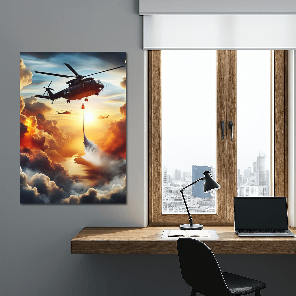 Air Battle: Firefighting Helicopters in the Clouds