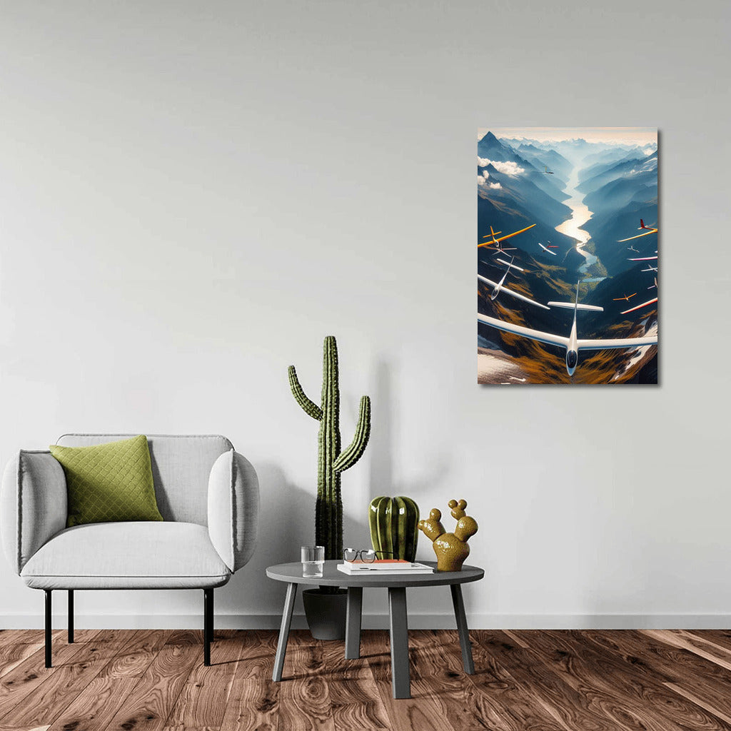 Soaring Gliders: Flying Over Mountain Peaks