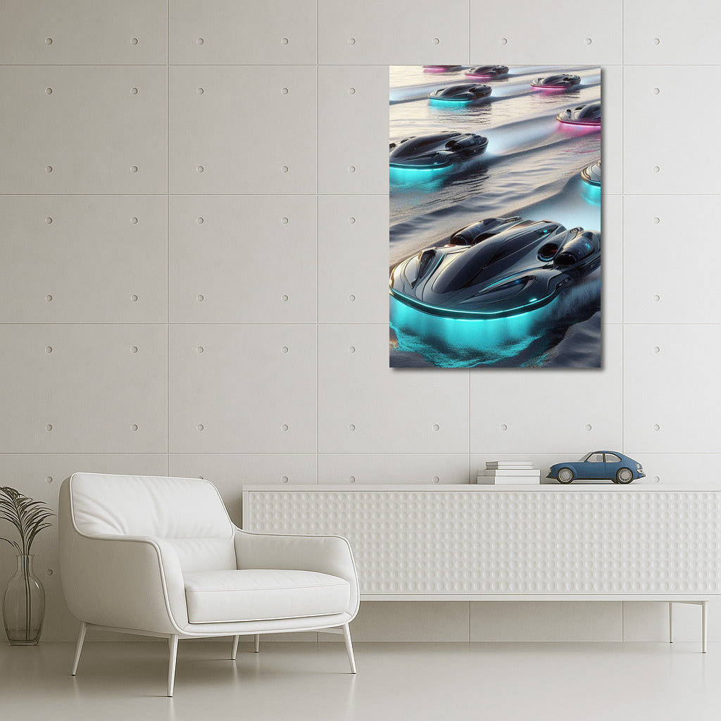 Hovercraft Shine: Futuristic Waves