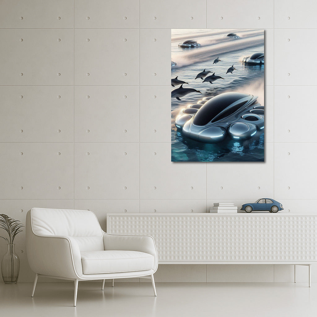 Futuristic Ships and Dolphins: Gliding on the Waves