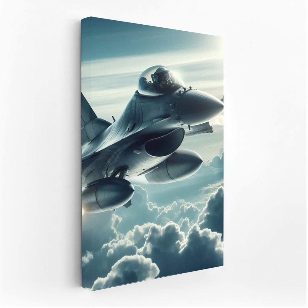 Power in the Clouds: Military Jet in Flight