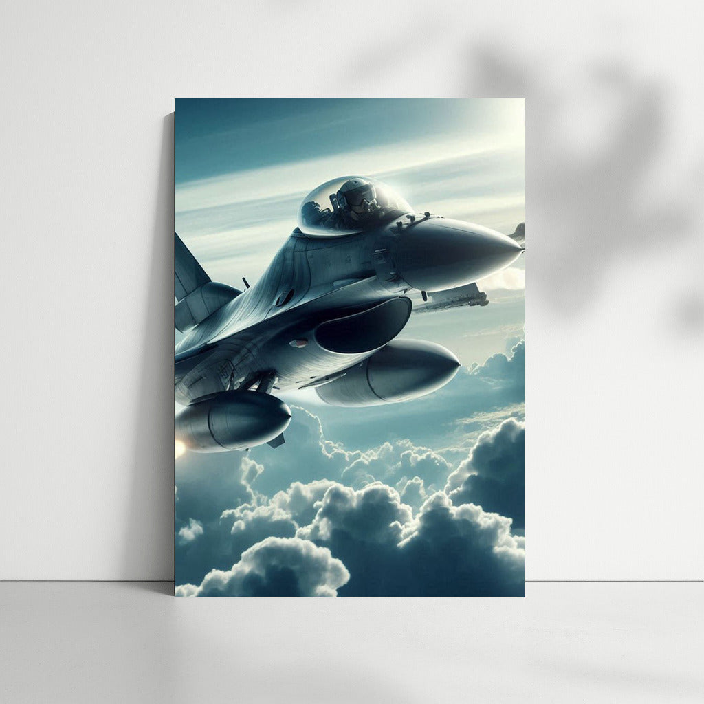 Power in the Clouds: Military Jet in Flight