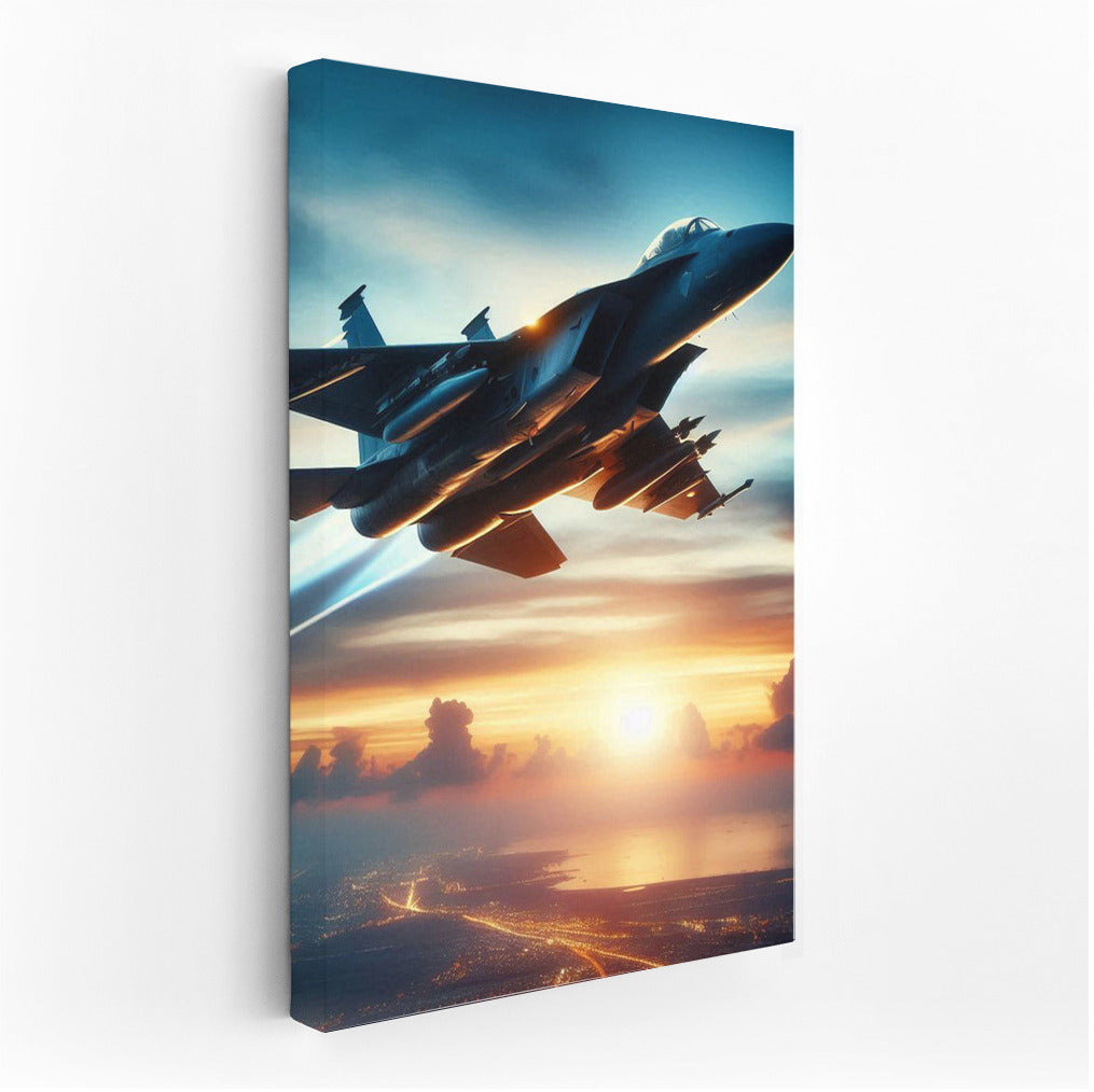 Swift Flight: Military Aircraft at Sunset