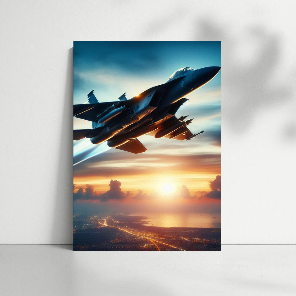 Swift Flight: Military Aircraft at Sunset