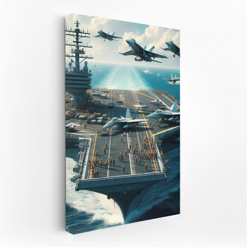 Ocean Power: Warplanes and Aircraft Carrier in Dynamics