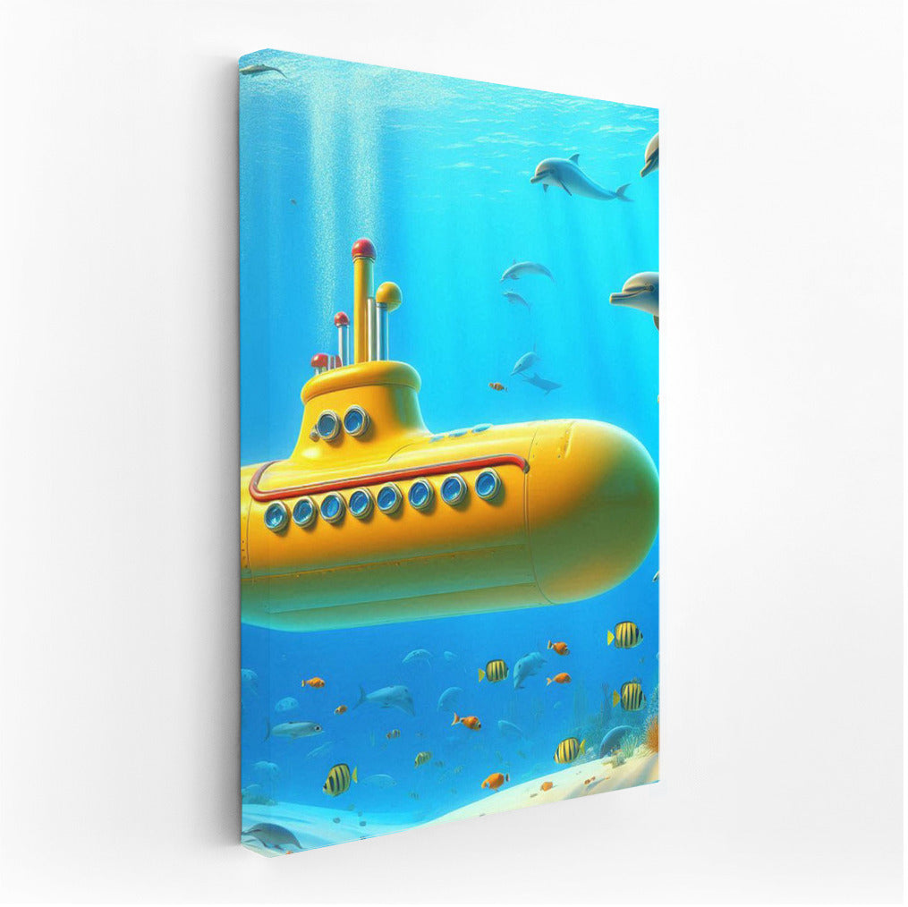 Yellow Submarine and Dolphins: Underwater Tale
