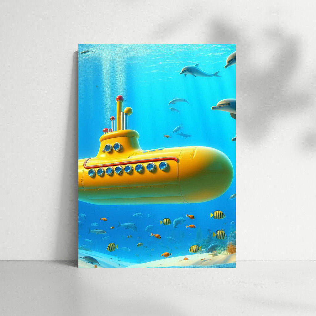 Yellow Submarine and Dolphins: Underwater Tale