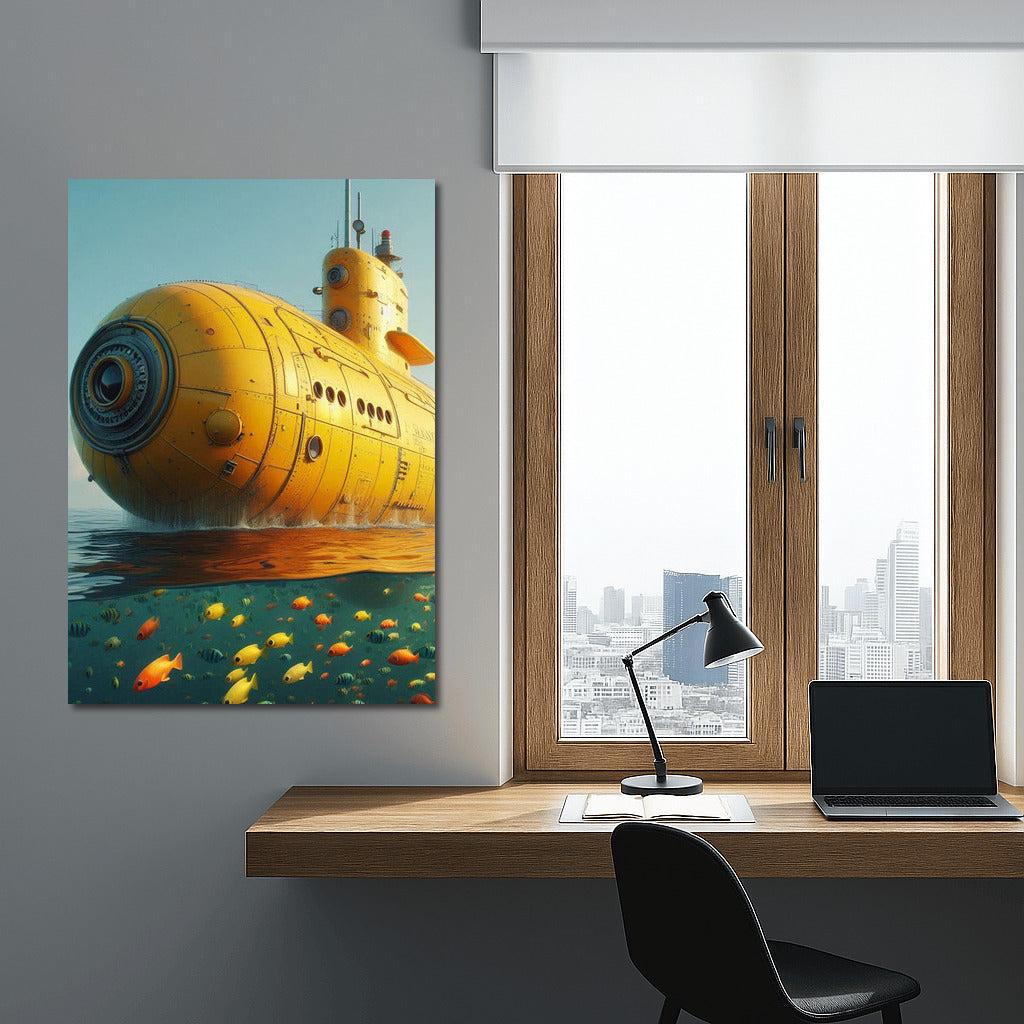 Underwater Secrets: Bright Submarines in the Ocean