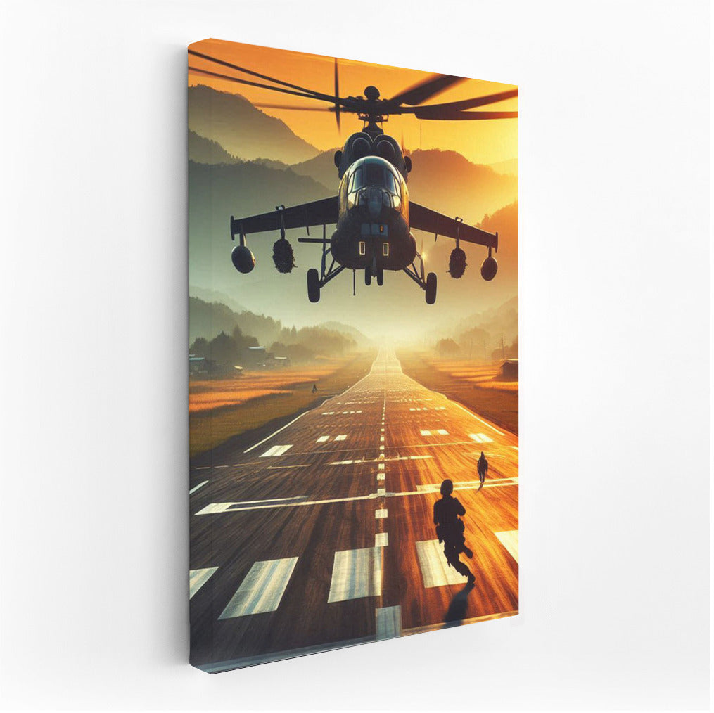 Sunset Flight: Training Helicopters on the Runway