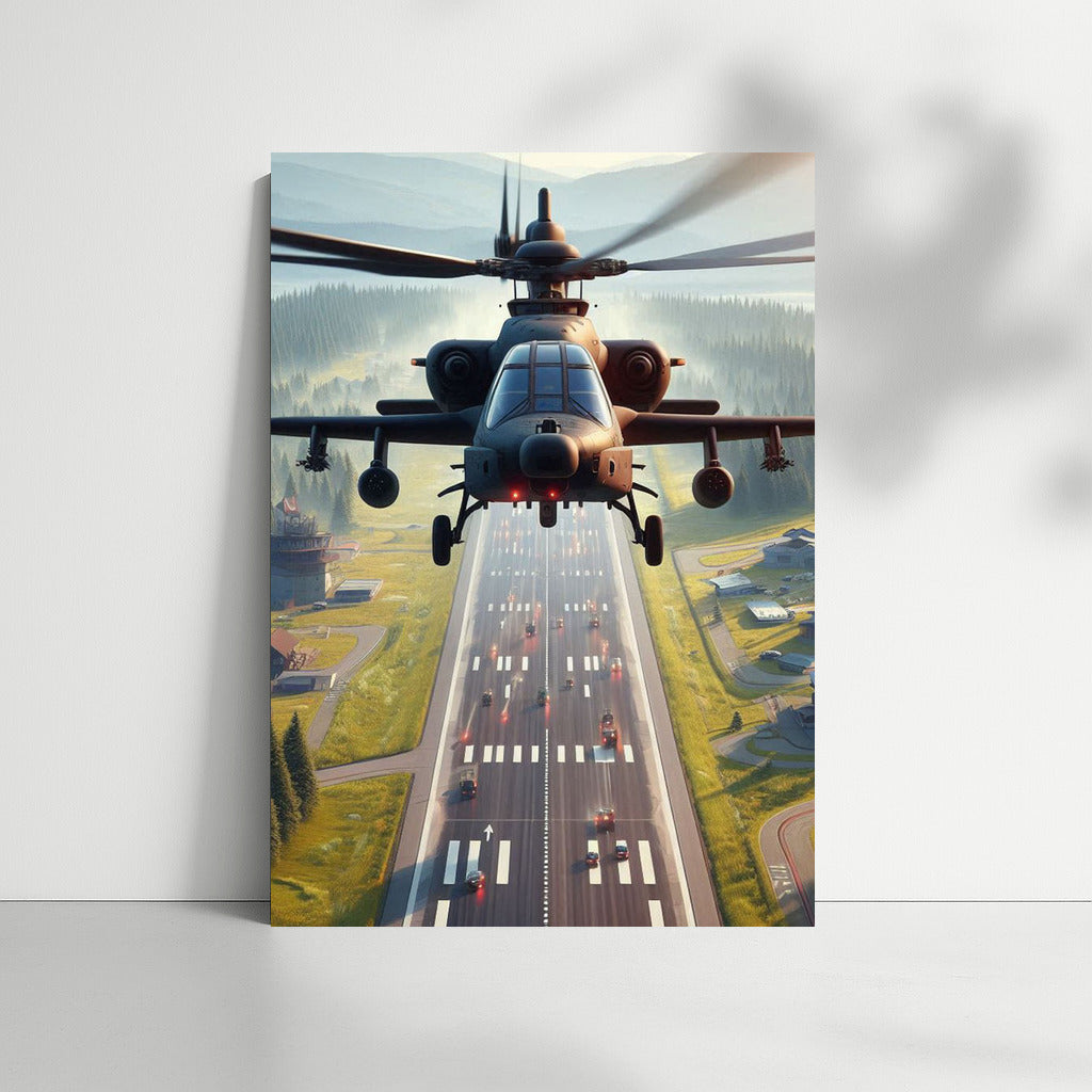 Runway: Dynamics of training helicopters against the landscape
