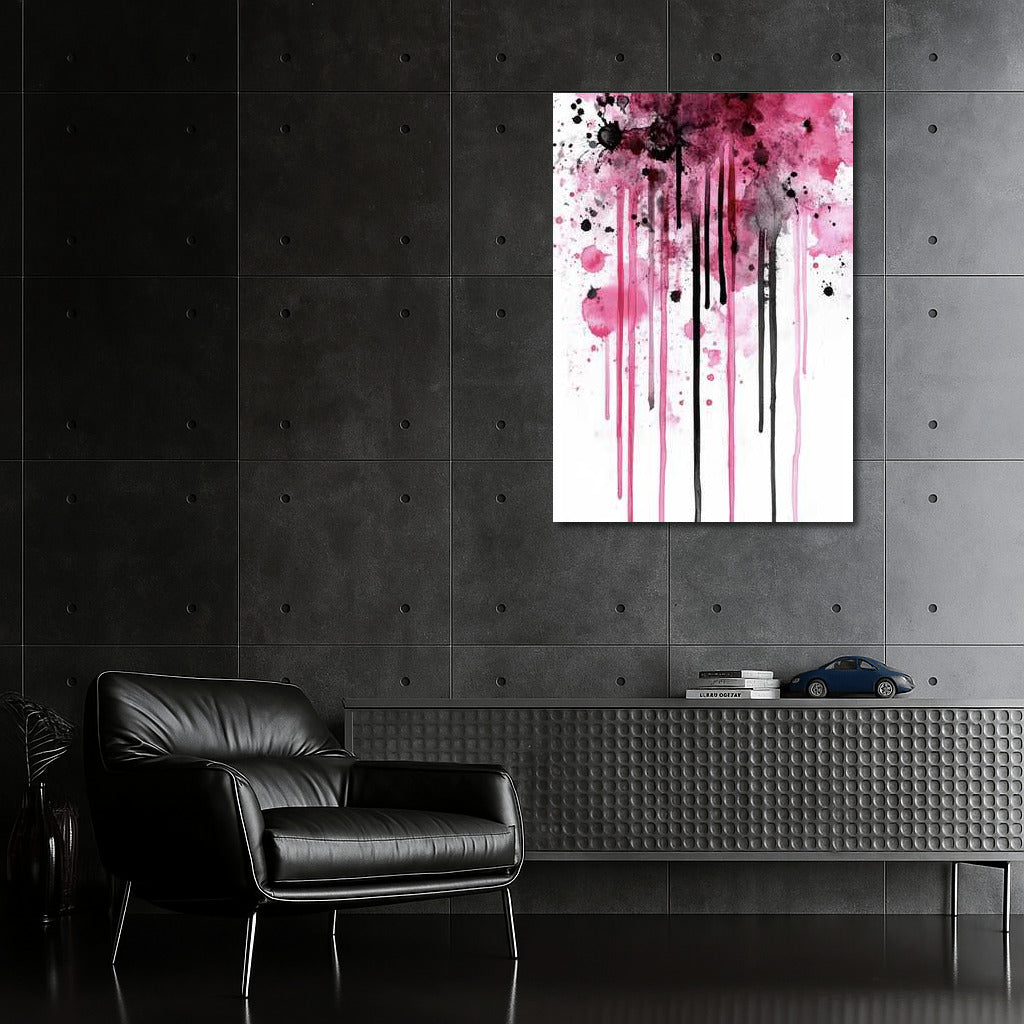Pink Explosion: Abstract Ink Chaos