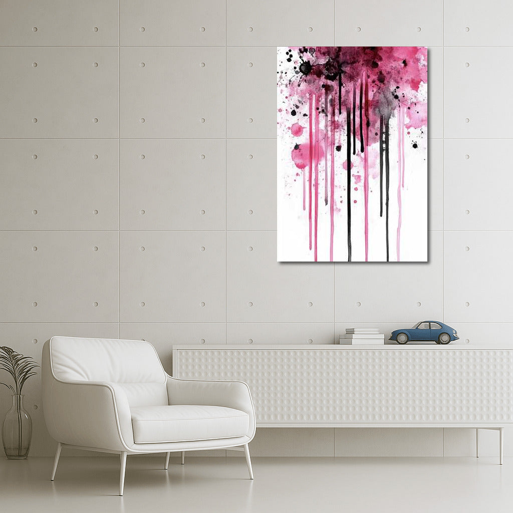 Pink Explosion: Abstract Ink Chaos