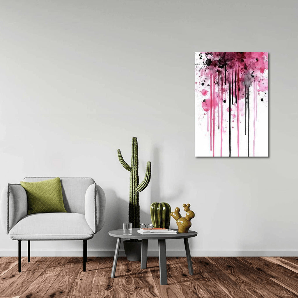 Pink Explosion: Abstract Ink Chaos