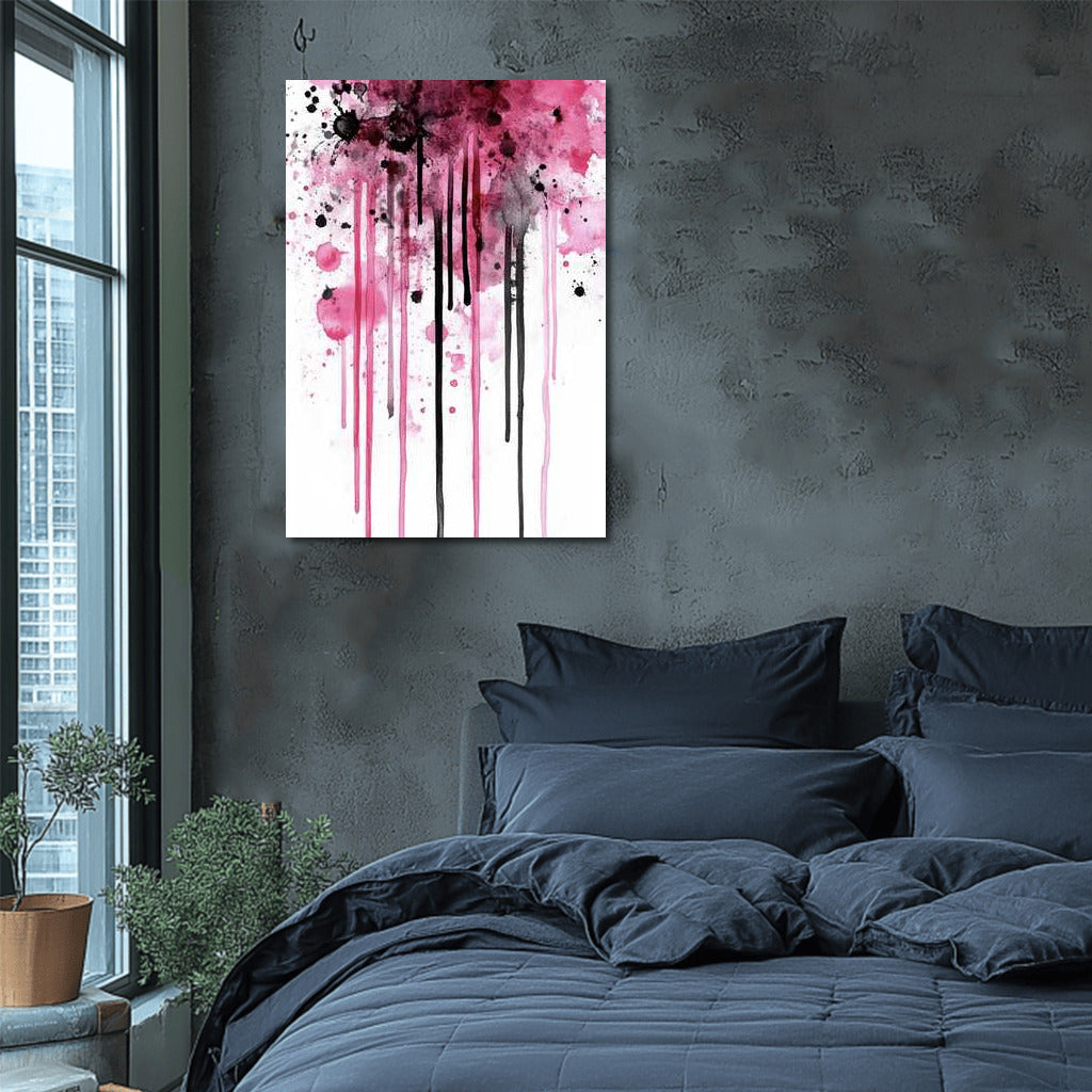 Pink Explosion: Abstract Ink Chaos