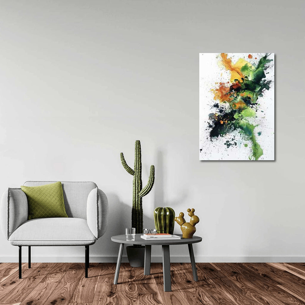 Whirlpool of Emotions: Abstract Explosion of Color in Watercolor
