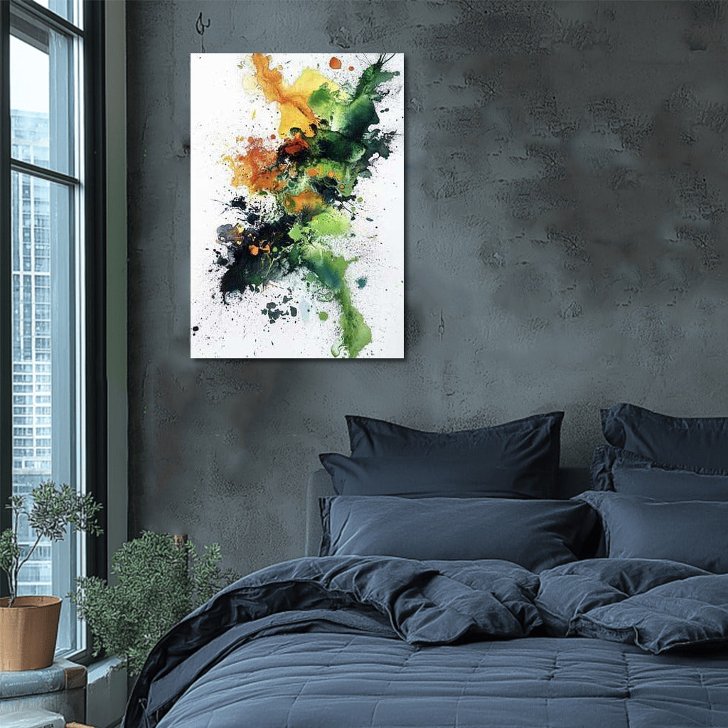 Whirlpool of Emotions: Abstract Explosion of Color in Watercolor