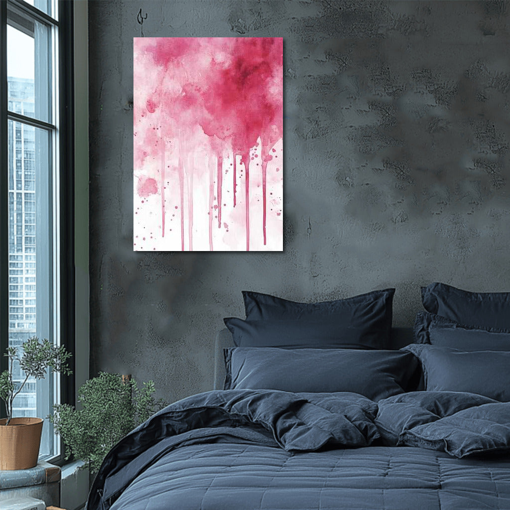 Pink Explosion: Abstract Ink Splash for Unique Interior