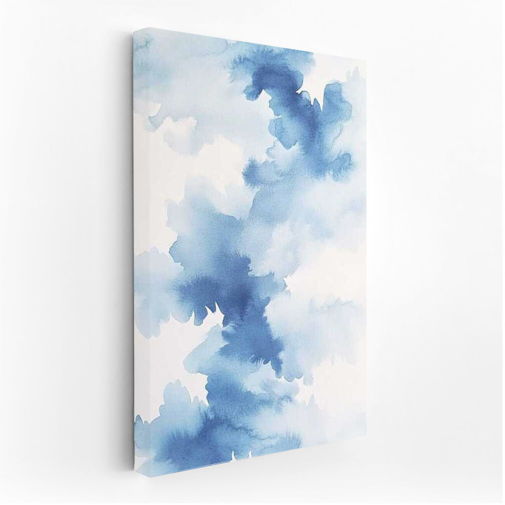 Serene Explosion: Abstract Blue Ink Stains