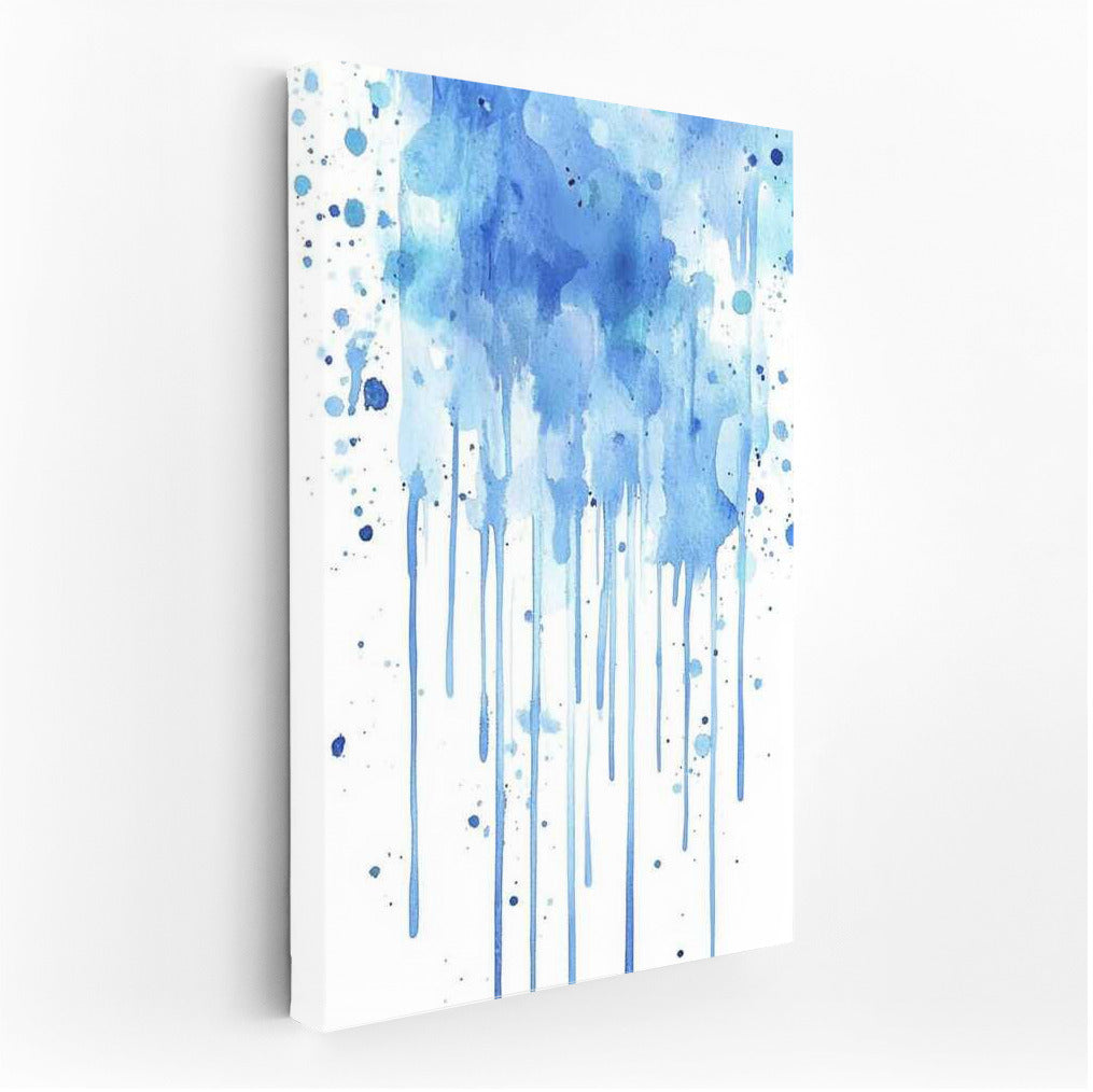 Serenity in Blue Ink Splatter: Abstract Immersion