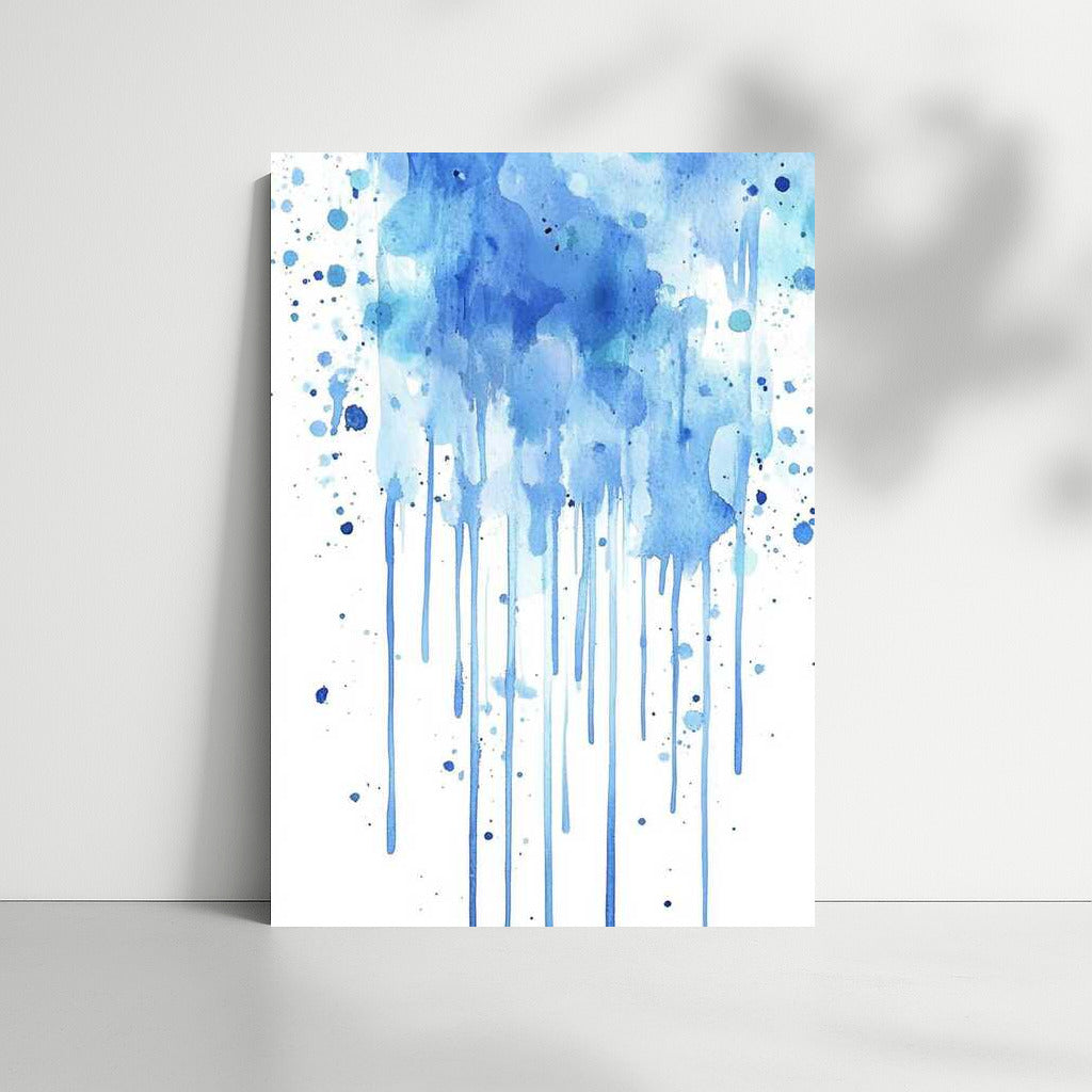 Serenity in Blue Ink Splatter: Abstract Immersion