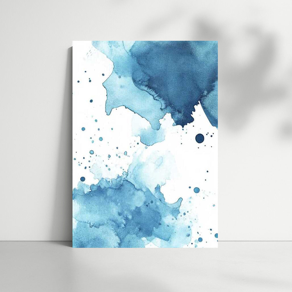 Symphony of Blue Abstraction: Ink Splash Magic