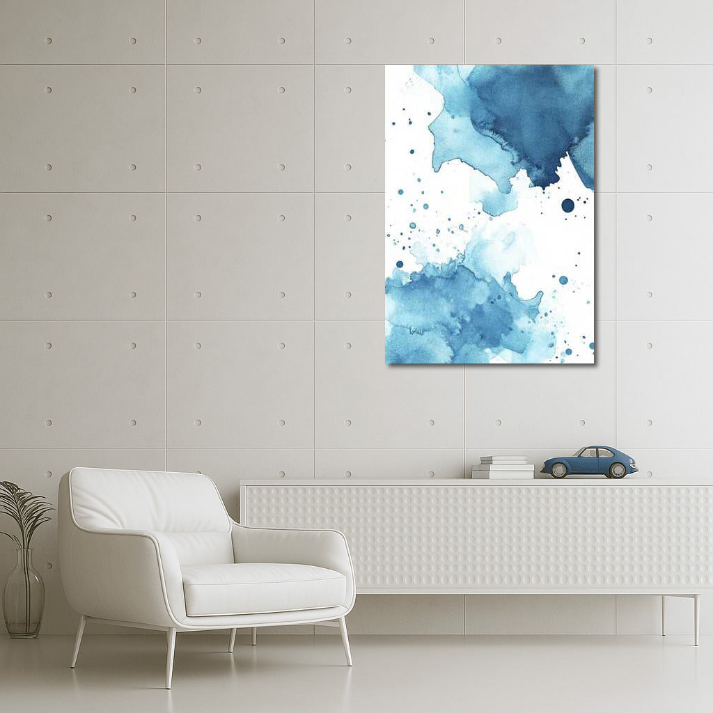 Symphony of Blue Abstraction: Ink Splash Magic