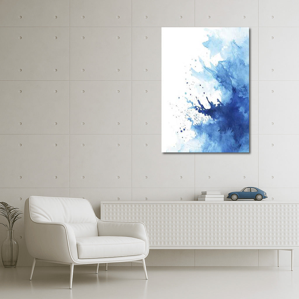 Serene Blue Ink Waltz: Abstract Swirl