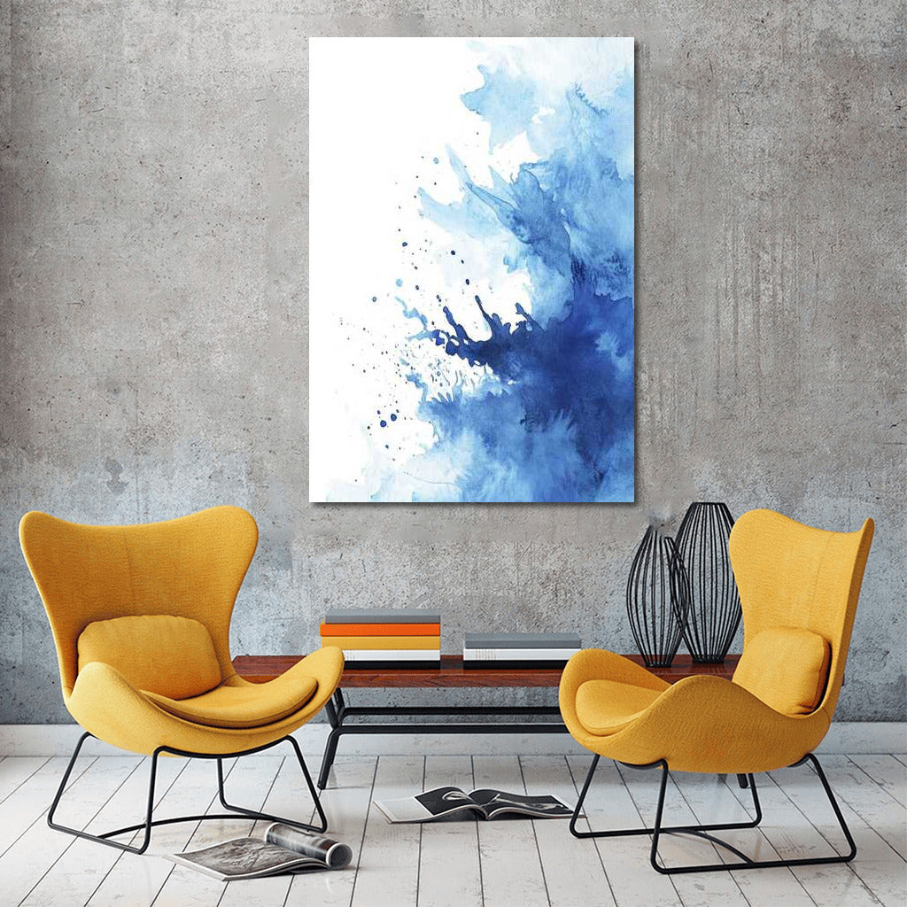Serene Blue Ink Waltz: Abstract Swirl