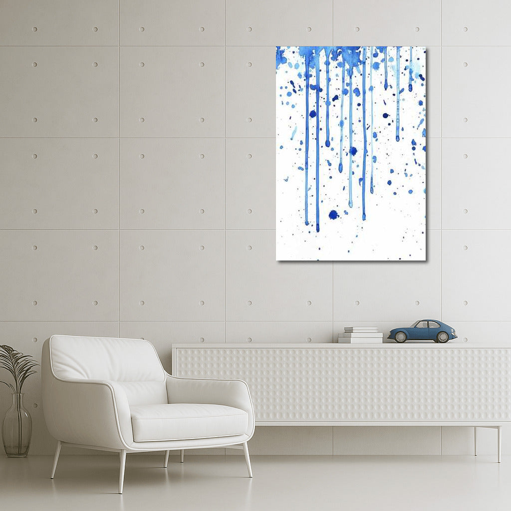 Boundless Blue: Abstract Ink Splatter