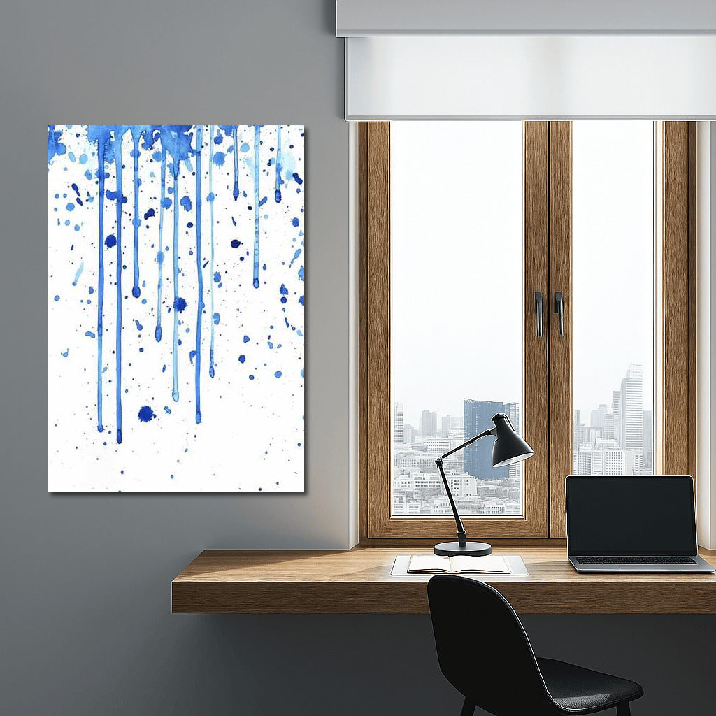 Boundless Blue: Abstract Ink Splatter