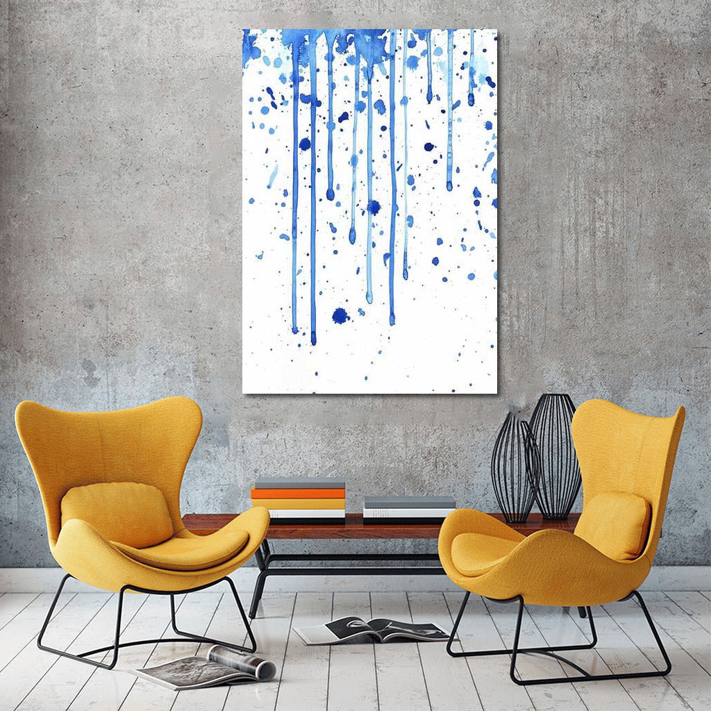 Boundless Blue: Abstract Ink Splatter