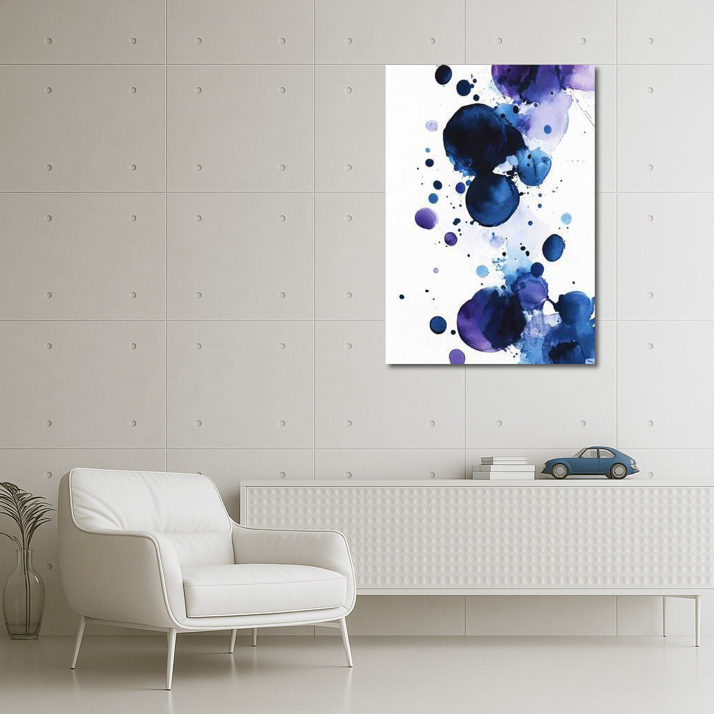 Abstract Swirls: Blue Circles and Splashes
