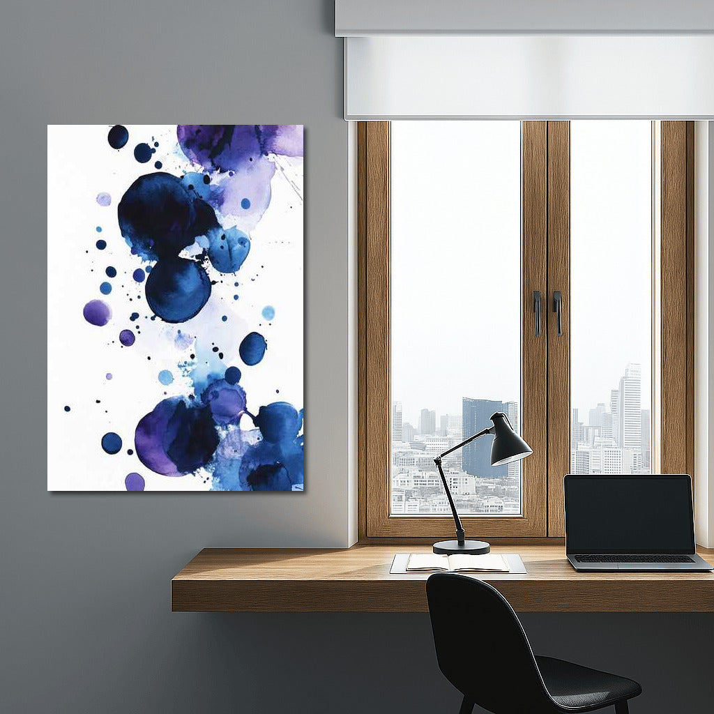 Abstract Swirls: Blue Circles and Splashes