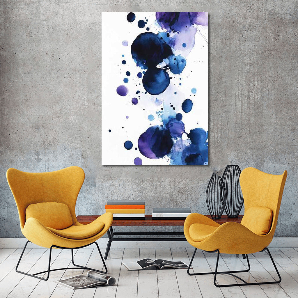 Abstract Swirls: Blue Circles and Splashes