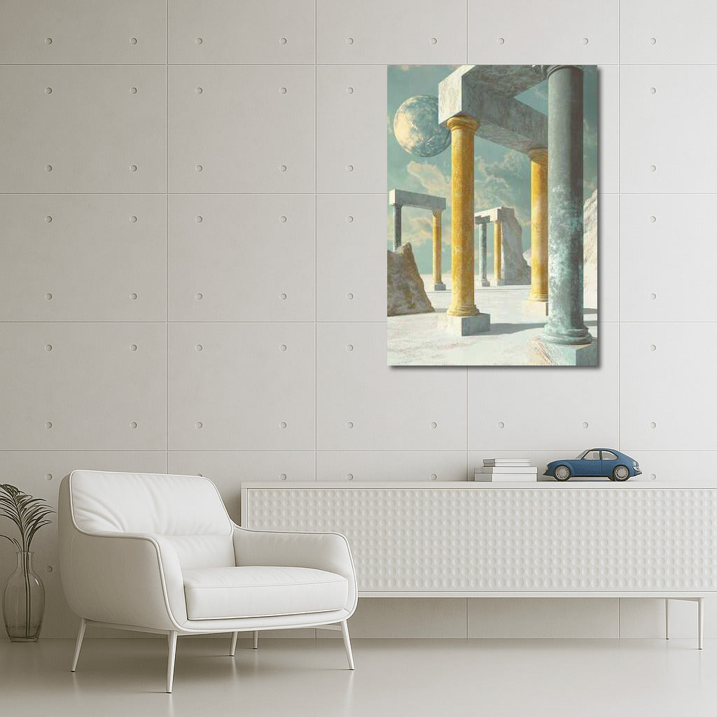 Surreal Symphony of Columns: Abstract Structure