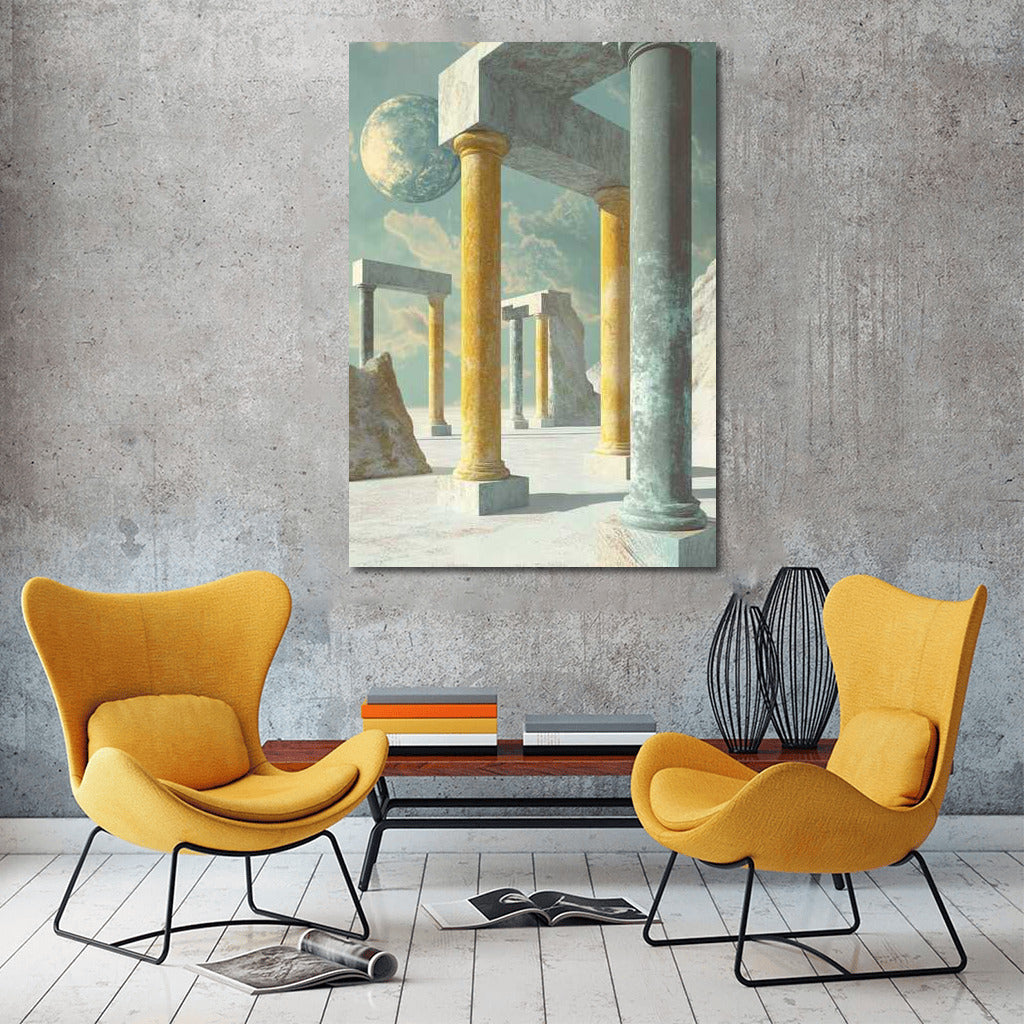 Surreal Symphony of Columns: Abstract Structure